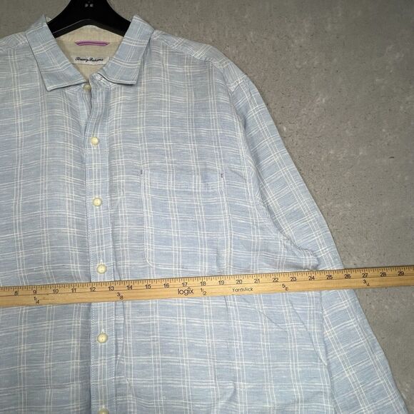Tommy Bahama Shirt Mens XL Light Blue 100% Linen Long Sleeve Button Up - Picture 6 of 13